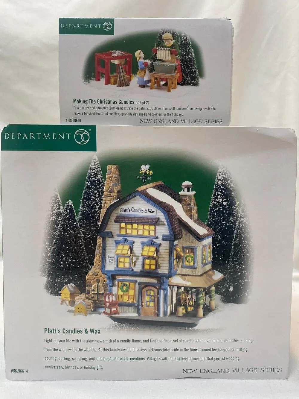 Dept 56 New England Series Platt's Candle And Wax & Making the Christmas Candles